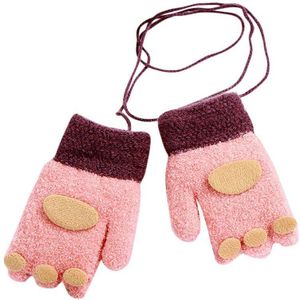 Kinderen handschoenen kind winter cartoon vingerafdruk handafdruk knit warm stiksels handschoenen 20109
