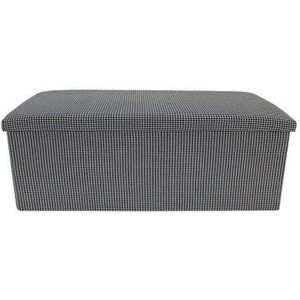 Mobili Rebecca Poef Bench Zwart Wit Kofferbak Katoen Dashboardkastje Speelgoed 38x110x38