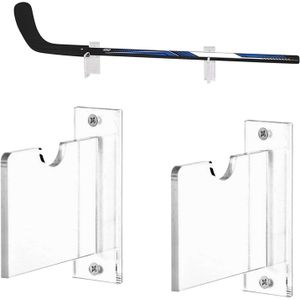2Pcs Hockey Stick Display Stand Acryl Wall Mount Clear Ijshockey Stick Ondersteuning Beugel Houder Horizontale Hanger Voor Home muur