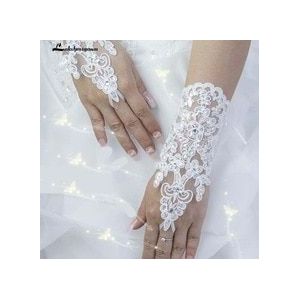 Koreaanse Pols Bloem Kant Diamant Bruids Handschoenen Wedding Handschoenen Jurk Korte Paragraaf Wanten