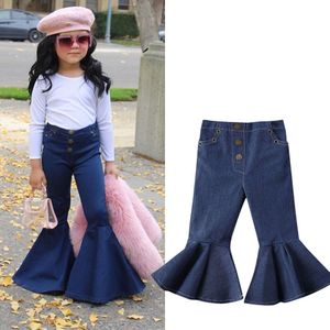 Peuter Kids Baby Meisje Jeans Lange Broek Denim Bell-Bottoms Broek Mode Toevallige Hoge Wasit Broek 1-6Years