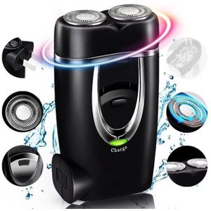 Draagbare Mini Elektrische Scheerapparaat Oplaadbare Dubbele Kop Waterdichte Mannen Scheermes Baard Trimmer 3D Elektrische Scheerapparaten Voor Mannen