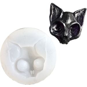 Epoxyhars Kat Charms Siliconen Mallen Sieraden Casting Sphynx Kat 3 Ogen Kitty Hoorns Kitten Hoofd Raven Crow Schedel Mold