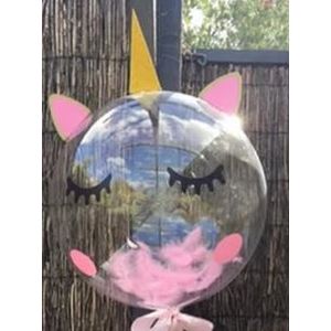 MMQWEC 18/24/36 inch bubble ballon latex ballon DIY eenhoorn oor wimper eye en hoek voor party transparante ballon decoratie