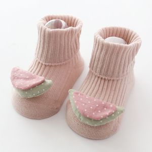 Pasgeboren Baby Schoenen Voet Sokken Kant Bloemen Non-Slip Boot Sokken Baby Meisjes Cartoon Warme Schoenen Anti-slip slipper 0-18M