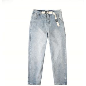 Lente Zomer Mode Ongedwongen Wijde Pijpen Jeans Mannen Losse Rechte Chic Hong Kong Stijl Trendy Wilde Enkellange Vader broek