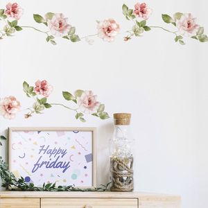 Stijl Bloemen Wijnstok Muursticker Slaapkamer Home Decoratie Woonkamer Plint Verwijderbare Behang Zelfklevende Stickers