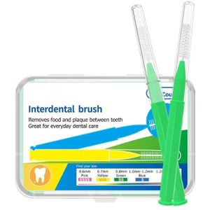 60 Stks/doos 0.6-1.5Mm Volwassenen Interdentale Borstels Schoon Tussen Tanden Floss Kwasten Tandenstoker Tandenborstel Dental Oral Care