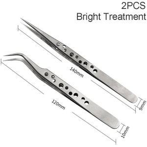 Elektronische Pincet Anti-Statische Gebogen Rechte Rvs Precisie Pincet Voor Elektronica Laboratorium Werk Diy Gereedschap