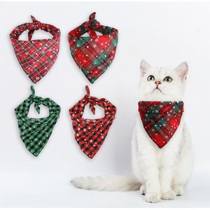 Kerst Huisdier Kat Bandana Plaid Honden Slabbetjes Grote Huisdier Sjaal Verstelbare Kat Scraf Huisdier Katten Kostuum Vrolijk Kerstfeest Hond Accessoires