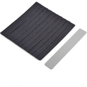 10pcs Black Vervanging Schuurpapier Nagelvijl Met Rvs Handvat dubbelzijdige metalen Nail Buffer 100/180 Manicure schuren