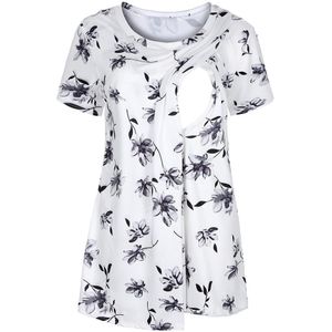 Mode Polyester Zwangerschap Care Overhemd Zomer Regelmatige Korte Mouwen Print Borstvoeding Zwangere Vrouwen Shirt Persoonlijkheid