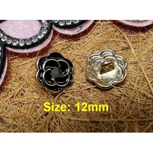 1 Veel = 10 Stuks Metal Camellia Kleding Mantel Jas Jas Knoppen Decoratie Trui Knop 12Mm