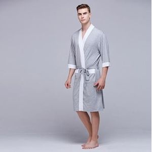 Stijl Mannen Gewaad Zomer Modale Nachtkleding Pyjama Half Mouw Kimono Badjas Gown Nachtjapon Leisure Homewear Nachtkleding