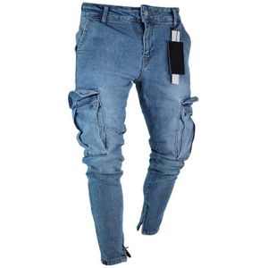 Heren Jeans Denim Pocket Broek Zomer Herfst Dunne Slanke Regular Fit Straight Jeans Elasticiteit Rekbare Mannelijke