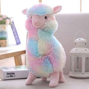 30Cm Leuke Regenboog Alpaca Schapen Pop Knuffel Knuffels Kussen Kussen Kerst Cadeau Voor Kinderen Meisjes Jongens