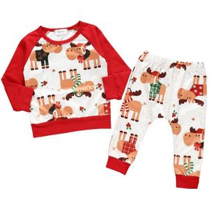 0-24M Pasgeboren Baby Baby Boy Meisje Kerst Kleding Set Cartoon Herten Lange Mouw T-shirt Top + Broek xmas Outfit Herfst Kostuums