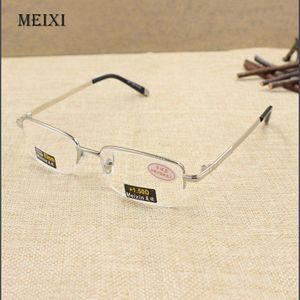 Mannen Half metalen frame Asferische hars lenzen Leesbril mannelijke Eyewear 1.0 1.5 2.0 2.5 3.0 3.5 4.0