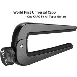 Universal Wide Verstelbare Gitaar Capo Fit voor 6/12 String Akoestische Klassieke Elektrische Gitaar, Bas, Mandoline, Banjo, ukulele Black