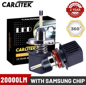 Carlitek H1 H4 H7 Led Koplampen Lampen 20000LM H8 H9 H11 Autolichten Grootlicht HB4 9006 HB3 9005 80W Lampen 360 Graden Auto Turbo