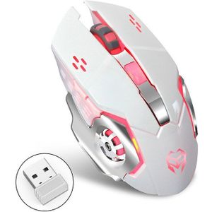 2.4Ghz Stille Gaming Muis 2400Dpi Oplaadbare 7 Kleur Backlight Muizen Draadloze Muis Usb Led Optische Muis Spel voor Pc