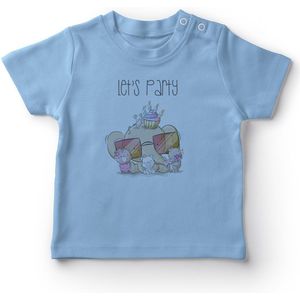 Angemiel Baby Party Uitgaande Dieren Jongens Baby T-shirt Blauw