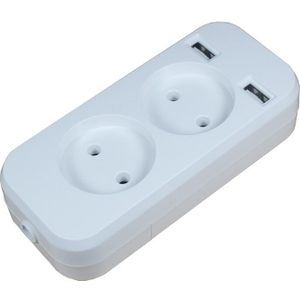 2 Socket Europese 5V 2A Usb Extension Socket LWE-03 Hout Boom Kleur