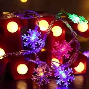 10/20/40 Led Sneeuwvlok Indoor Light String Slingers Batterij Aangedreven Kerst Lamp Party Wedding Outdoor Kerstverlichting