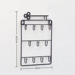 Creatieve Drie-Layer Ijzeren Sleutel Opslag Haak Praktische Huishoudelijke Wandrek Woondecoratie Zonder Nagels
