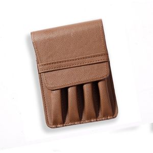 kleur potlood tas Lederen Pouch voor Luxe Pennen 4 Slots Fontein/Balpen/Vulpen Etui Bag 1 stks