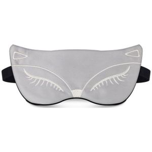 Zijde Slaapmasker Eyepatch Vos Borduurwerk Eyepatch Verstelbare Slapen Aid Blindfold Travel Slaap Oogmasker Geen Ijs Zak