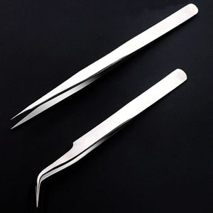2 Stuks Rvs Nail Art Valse Wimper Extension Pincet Beauty Makeup Tools