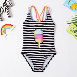 Een Stuk Meisjes Badpak Gestreepte 3-8 Jaar kinderen Badmode Meisjes Badpak Voor Zwemmen Beachwear