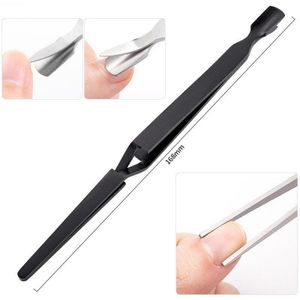 Black Rainbow Cuticle Remover Vormgeven Pincet Knijpen Multifunctionele Tool Picking Pusher Art Nail Pincher Draagbare FY218-3