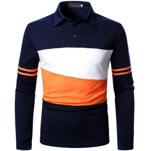 Mannen Polo Mannen Shirt Lange Mouw Polo Shirt Contrast Kleur Polo Kleding Herfst Streetwear Casual Mode Mannen Tops