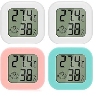 Mini Lcd Digitale Thermometer Hygrometer Indoor Thermo-Hygrometer Vochtigheid Meter Voor Babykamer Woonkamer Kantoor Koelkast