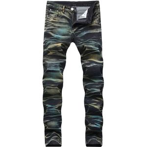 Mannen Camouflage Jeans Male Klassieke Jeans Broek Mannen Ripped Skinny Slim Casual Denim Stretch Jeans Kleur Broek