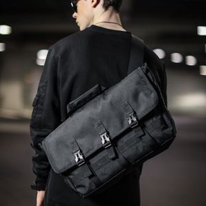 Mannen Puur Zwart Satchel Fietsen Messenger Tas Grote Capaciteit Sporttas voor Man Jongens Crossbody Fiets Schoudertas