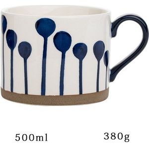 Unieke Handgeschilderd Mokken Onderglazuur Keramische Zwarte En Witte Koffie Mok 500Ml Grote Ontbijt Melk Thee Cups Keuken Drinkware