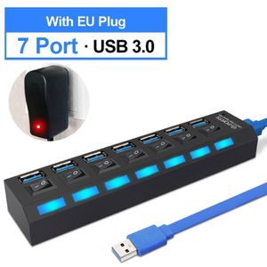 Usb Hub Usb 3.0 Hub 4/7 Poorten Multi Usb Splitter 3 Hab Met Power Adapter Voor Pc Laptop USB-HUB 2.0 USB3.0 Meerdere Poort 3.0 Hub