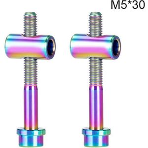 2Pcs M5 * 30/40Mm Zadelpen Bouten Titanium Legering Fixing Bolt Fiets Schroeven Bike onderdelen Black Gold Rainbow N66