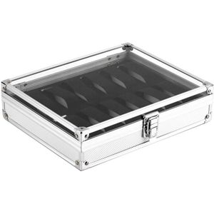 Nuttig Aluminium Horloges Doos 12 Grid Slots Sieraden Horloges Toon Storage Box Vierkante Case Suede Binnenkant Rechthoek Horloge Houder