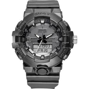 Smael Sport Mannen Quartz Horloge Luxe Waterdicht Wit Elektronische Klok Led Digitale Horloges Voor Mannen Mannelijke Klok