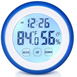 Plastic LCD Backlight Klokken Digitale Temperatuur Vochtigheid Tijd Functie Mini Wandklok Indoor Weerstation Meter Tester