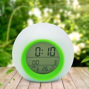 Kids Kinderen Muziek Wekker Smart Studie Timer Led Nachtlampje Circulaire Touch Sensor Nachtkastmodus Bureau Woonaccessoires