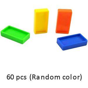 Domino Baksteen Set Kids Kleurrijke Plastic Domino Blokken Spel Speelgoed Set 60Pcs Domino Vier Kleuren Willekeurige Kleuren Houten Speelgoed