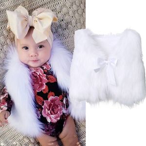 Stijlvolle Faux Fur Jassen Voor Meisjes Herfst Kinderen Jassen Waterval Meisje Faux Fur Vest Jas Kinderen Bovenkleding 6 m-5 t