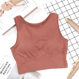 Comfortabele Vrouwen Tank Naadloze Crop Top Mooie Terug Draad Gratis Beha Gym Oefening Ondergoed Hemdje Top