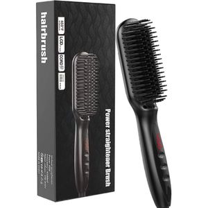 Elektrische Baard Rechttrekken Borstel Anti-Brandwonden Keramische Ijzer Baard Styler Kam Verwarming Stijltang Kam Voor Lange Korte Haar