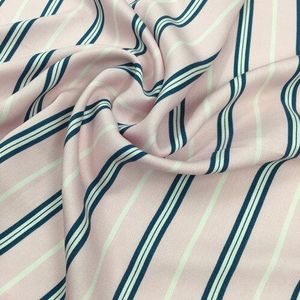 2022 Rayon Fijne Twill Print Stof Kleur Streep Print Stof Mode Vrouwen Jurk Stof